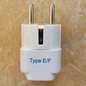 Universal Travel Plug Adapter Type E/F - US to Europe France Germany Grounded